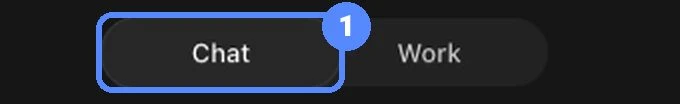 בחירת לשונית Chat בממשק ChatGPT